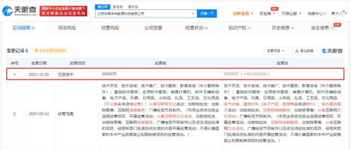 新東方關聯公司注冊資本增至5.5億